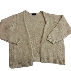 ASOS Sweater Women Medium Beige Chunky Knit Oversized Cozy Cardigan